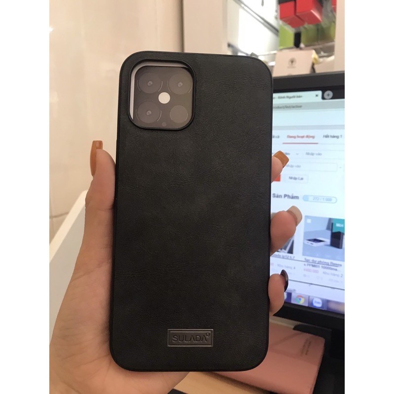 Ốp lưng Sulada da cho iPhone 12 Mini/ 12/ 12 Pro/ 12 Pro Max Viền dẻo chống sốc chính hãng