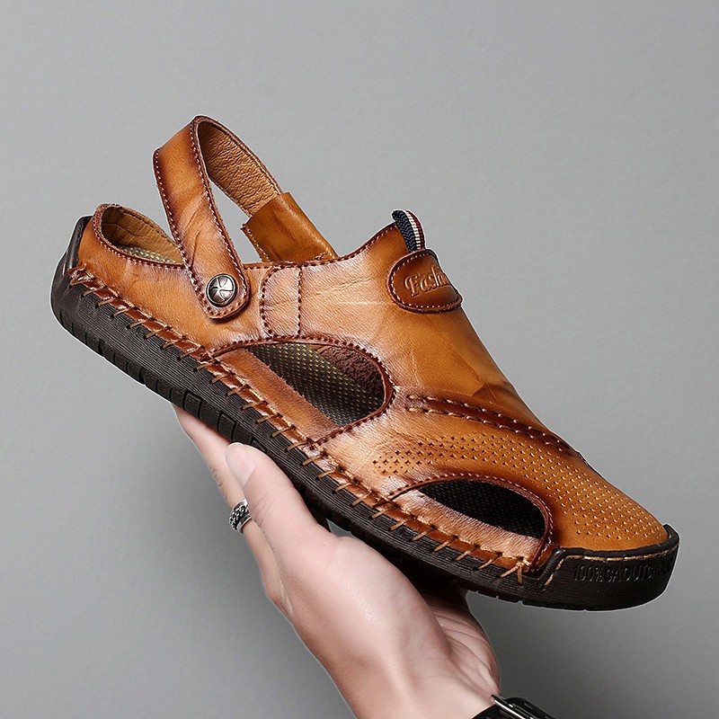 Giày sandal da thật size lớn cho nam