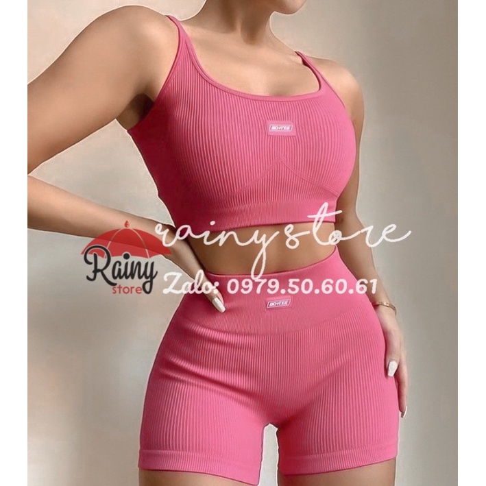 Bộ Tập BoTee Ribbed - All For You Short Đồ Tập Rainy Store
