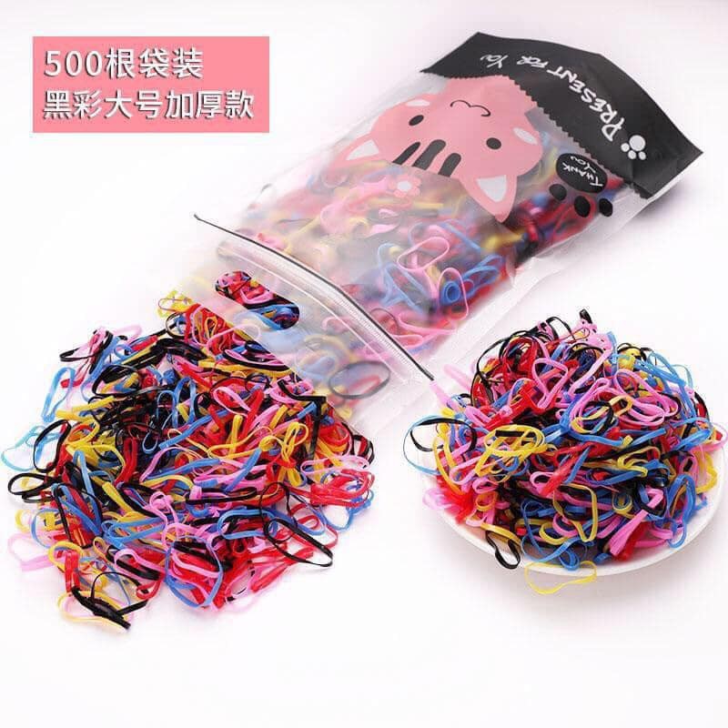 Set 500 dây chun buộc cho bé túi mèo.