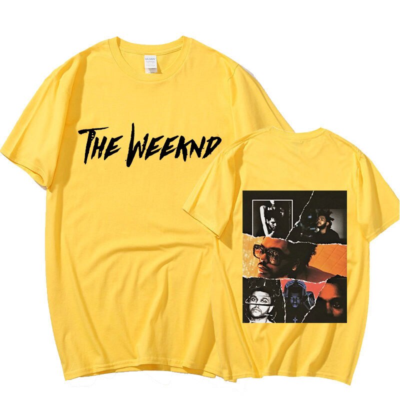 The Weeknd Vintage Unisex Đen Áo Retro Đồ Họa 2 Mặt In Áo Thun Cotton Nam Nữ Quá Khổ áo Thun Cao Cấp