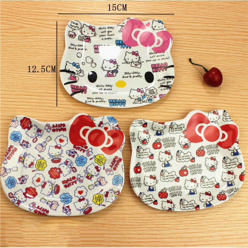 Dĩa họa tiết hoạt hình Hello Kitty dễ thương cho bé
