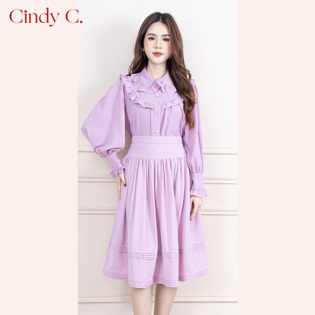 Áo sơ mi cách điệu Aurora CINDY C thanh lịch nữ tính 757