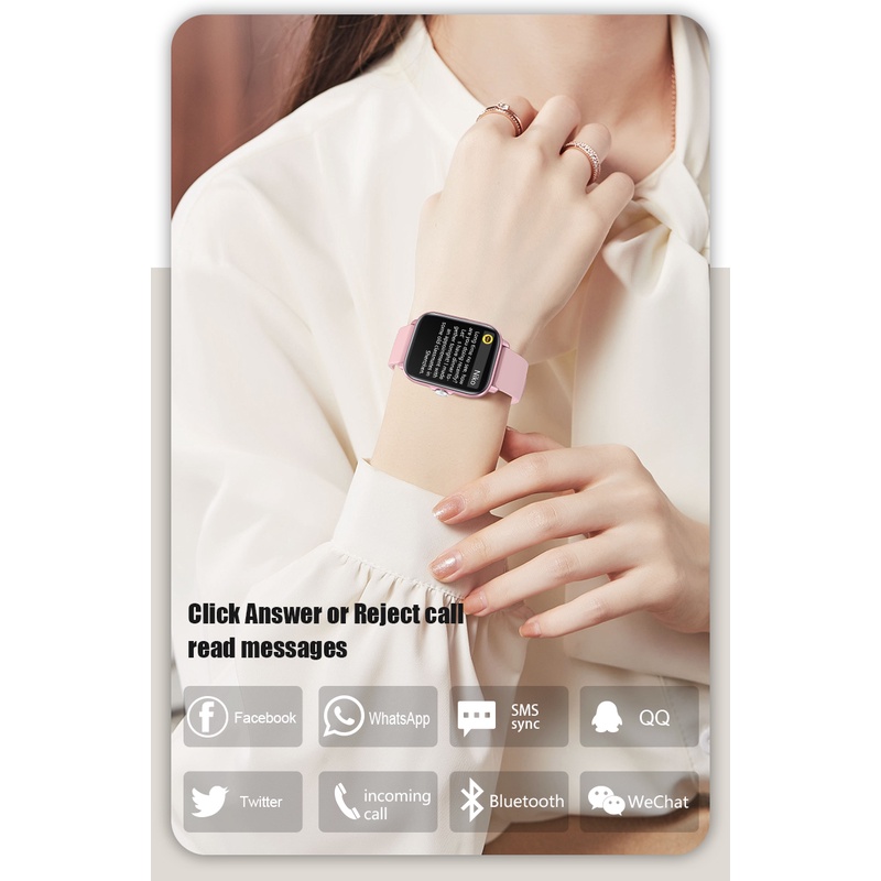 2022 Mới Đồng Hồ Thông Minh Smart Watch Nữ 1.69 "235Mah Màn Hình Màu Cảm Ứng Đầy Đủ Theo Dõi Gọi Đồng Hồ Thông Minh Nữ Cho android Ios Hộp Đồng Hồ Thông Minh Queen2019