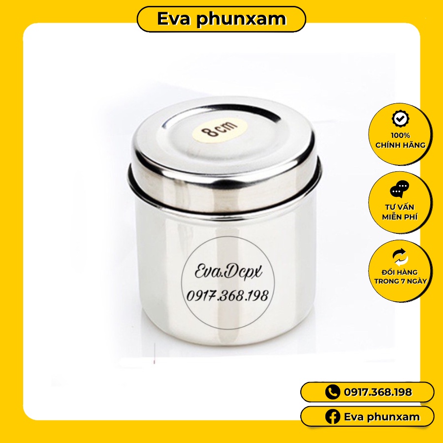 Hũ Inox đựng bông cồn