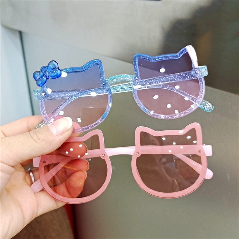 Kính Mát Hình Tai Mèo Dễ Thương Chống Tia UV Cho Bé Gái