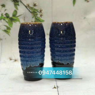 Lọ hoa Bát Tràng men hoả biến - cao 20 cm