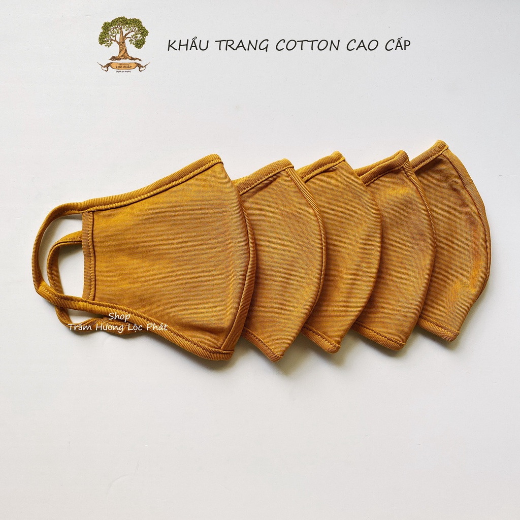 Khẩu Trang Vải Nam Nữ Màu Kaki Vàng Nâu Cotton Nhật Cao Cấp Chống Nắng Ngăn Tia UV Thoáng Mát Mềm Mại 1 cái