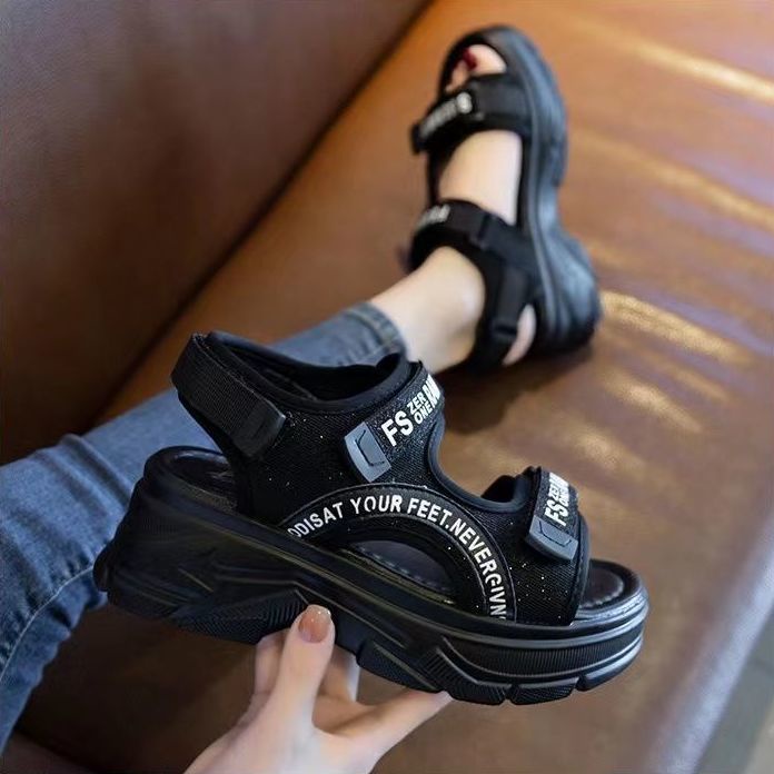 Giày Sandal Đế Dày Tăng Chiều Cao Phong Cách Roman Cho Nữ