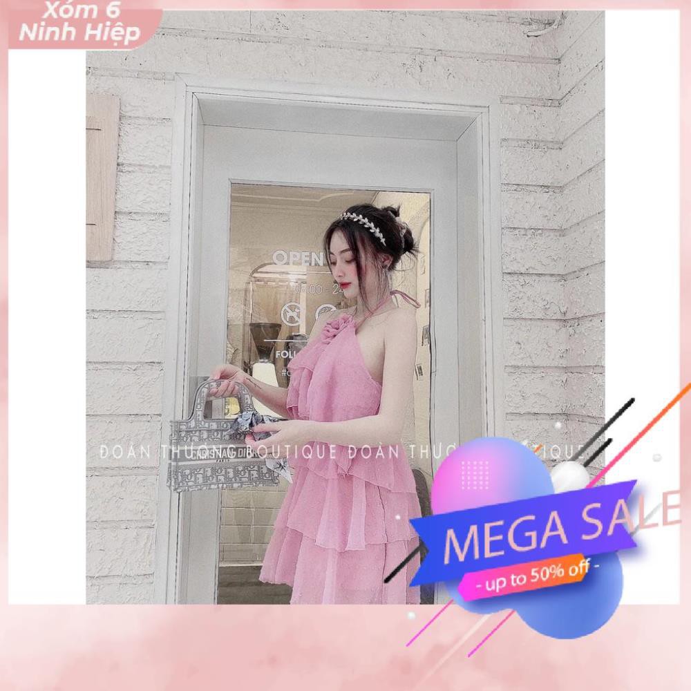 VÁY BI RUỒI XẾP TẦNG ĐÍNH HOA - ĐẦM DÂY FORM SUÔNG SEXY MN | BigBuy360 - bigbuy360.vn