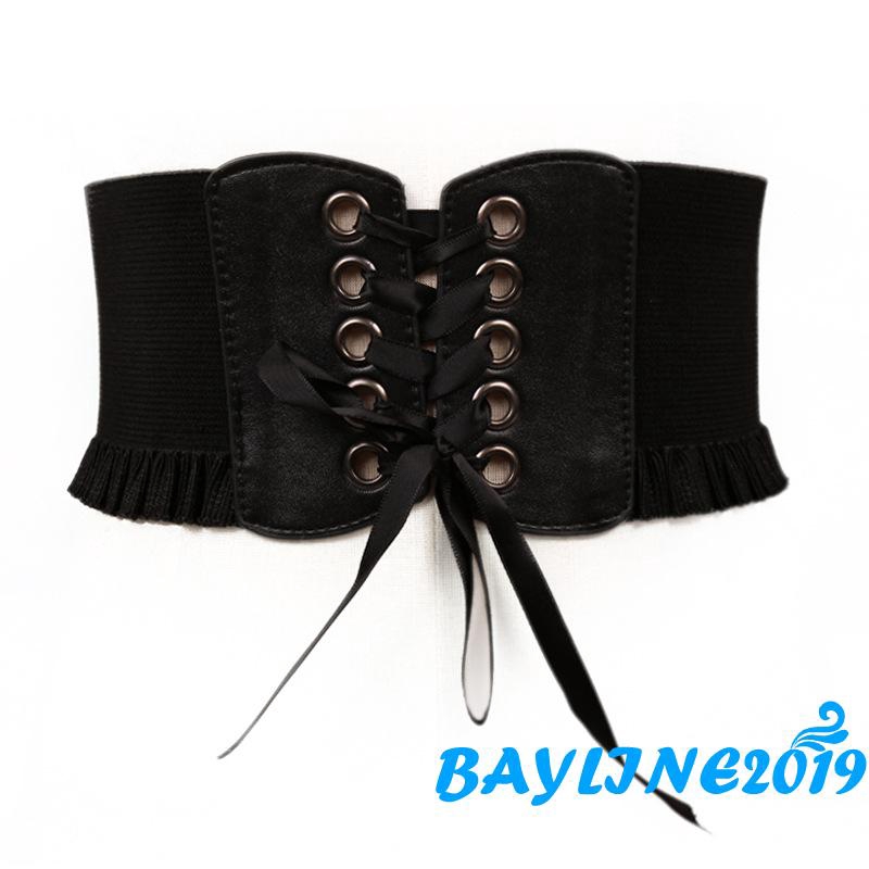 Đai lưng Corset màu đơn sắc phối dây tiện dụng cho nữ