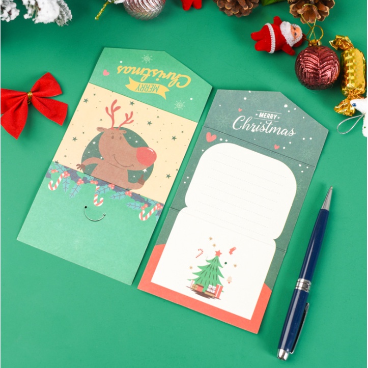 Thiệp Chúc Mừng Giáng Sinh a Merry Christmas ( Thiệp gập 3 có túi opp)