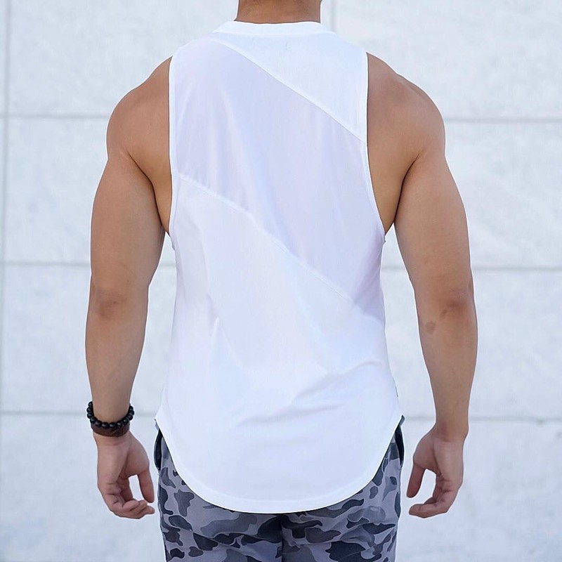 Áo Tập Gym nam TTG23 - Áo Tanktop Tập Gym Nam Canvas Xẻ Nách Rộng Thun Lạnh Cao Cấp