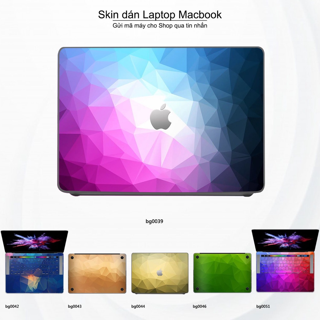 Skin dán Macbook mẫu Vân kim cương (đã cắt sẵn, inbox mã máy cho shop)