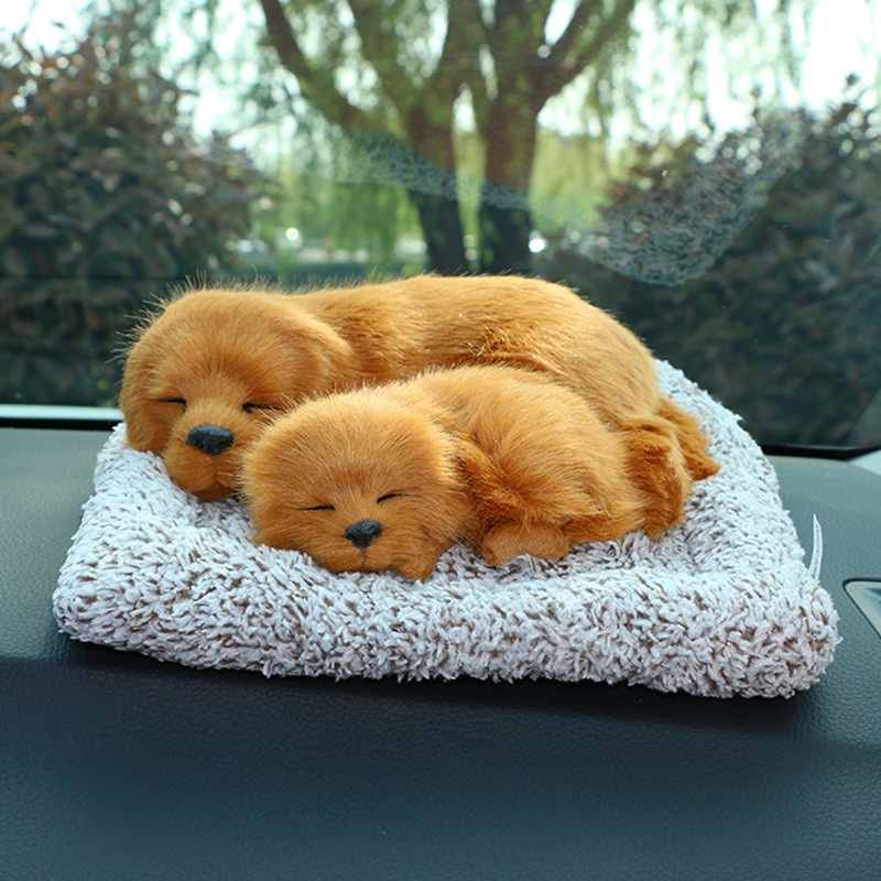 Chó shiba mẹ con lõi than hoạt tính lọc không khí khử mùi-taplo xe hơi ô tô Thú bông Chó mèo than hoạ