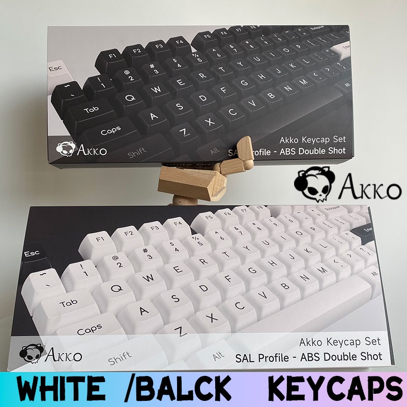 Bộ nút bàn phím cơ AKKO SAL màu trắng / đen bằng ABS chụp kép thông dụng