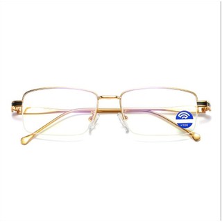 GỌNG KÍNH THỜI TRANG TITANIUM CHỐNG BỤI màu gold dáng doanh nhân cao cấp Nhật bản không rỉ tặng hộp và khăn KT108UNIQUI