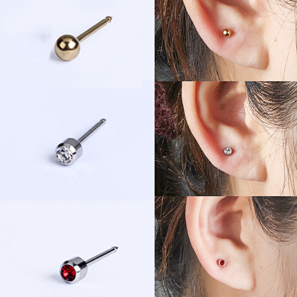 Khuyên Xỏ Tai Bằng Thép Không Gỉ Không Đau Dùng Một Lần