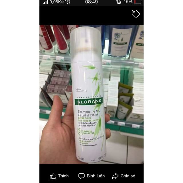 Dầu gội khô klorane dry shapoo