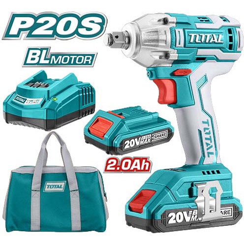 Máy vặn siết bulong dùng pin sạc Lithium 20V TOTAL TIWLI2001 Brushless không chổi than siết vặn bu lông chính hãng