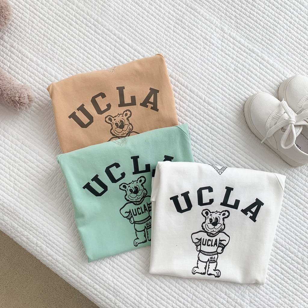 Bộ Áo Liền Quần Hình Gấu Hoạt Hình + Mũ Thời Trang Mùa Hè Cho Bé Sơ Sinh