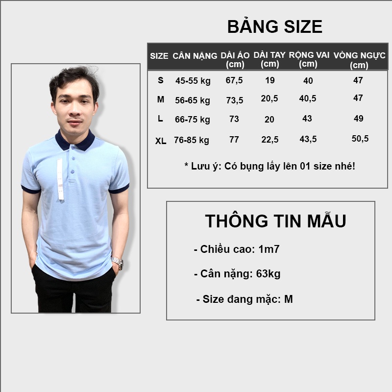 Áo polo nam tay lỡ cao cấp trơn đẹp HL06