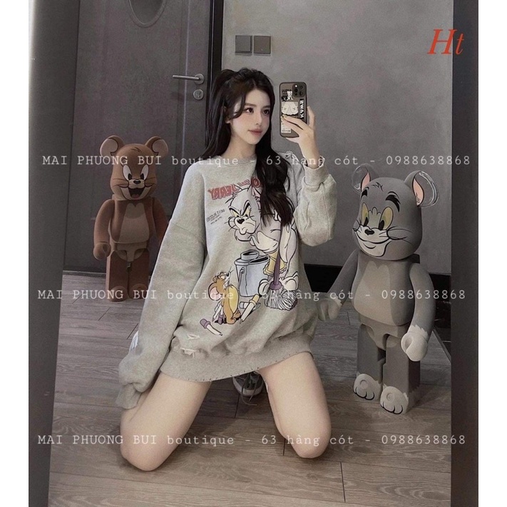 Áo nỉ bo mèo chuột