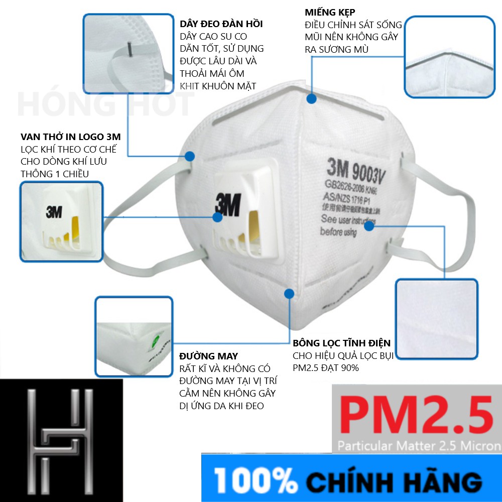 Hộp 10-25 Khẩu trang trẻ em 3M 9003V chính hãng - cho trẻ từ 6 tuổi | BigBuy360 - bigbuy360.vn