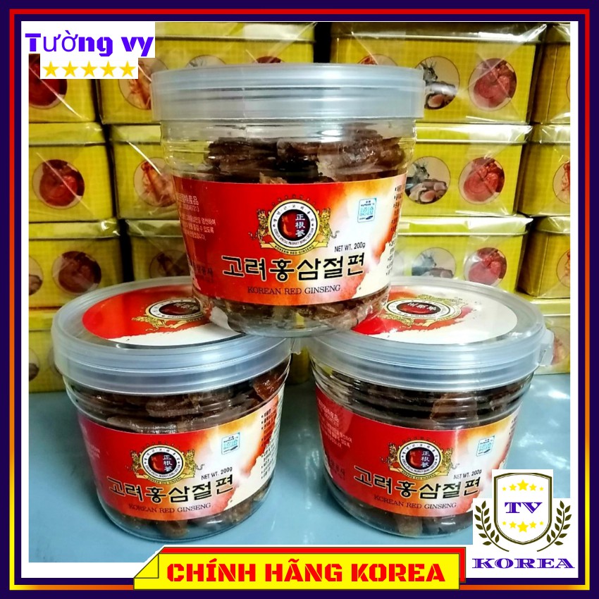 Hồng Sâm Lát Mật Ong Hàn Quốc, Sâm Lát Tẩm Mật Ong Hộp Nhựa 200gr, tuongvykorea