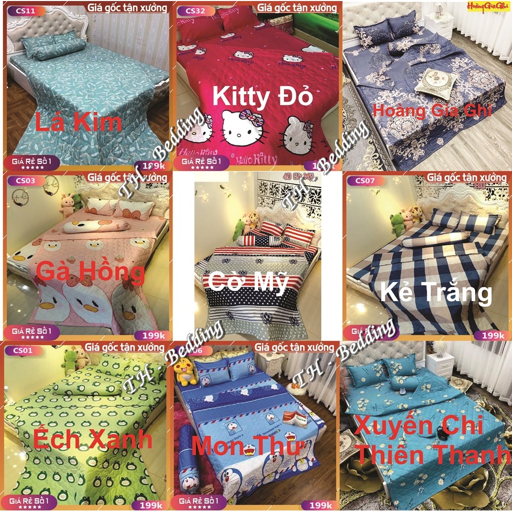 Bộ ga kèm đôi vỏ gối nằm và vỏ gối ôm poly cotton siêu ngộ nghĩnh m6 hoặc m8