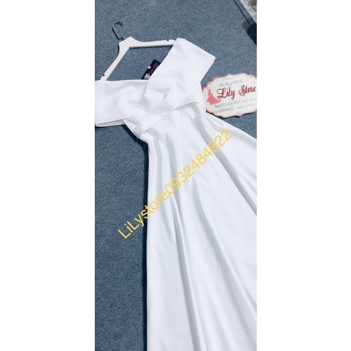 VÁY CƯỚI ĐI BÀN TRỄ VAI  CÔ DÂU SIÊU XINHfull size S/M/L/XL  ẢNH  VIDEO SHOP TỰ CHỤP 100