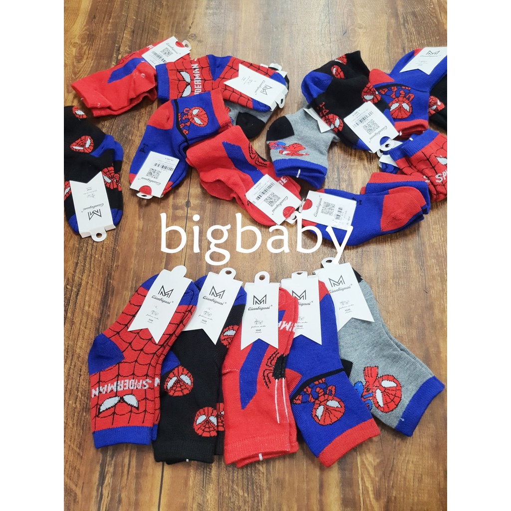 Vớ Bigbaby, vớ cổ cao hình Spiderman mềm co giãn thoải mái cho bé 1-12T [ảnh thật]