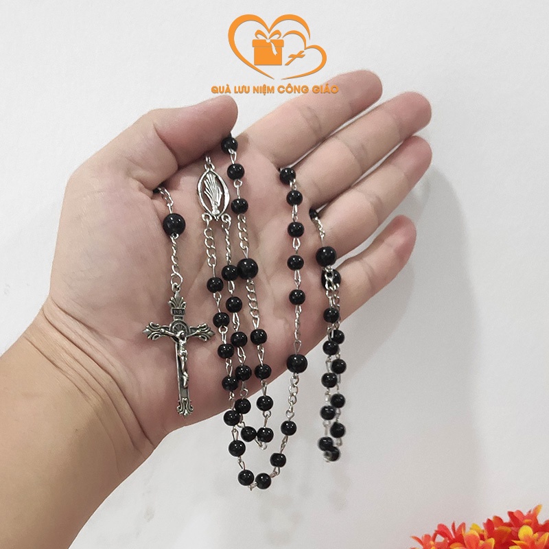Chuỗi Mân Côi 50 ,Tràng Chuỗi Mân Côi 50 Hạt Đỏ, Đen, Trắng Quà Lưu Niệm Công Giáo