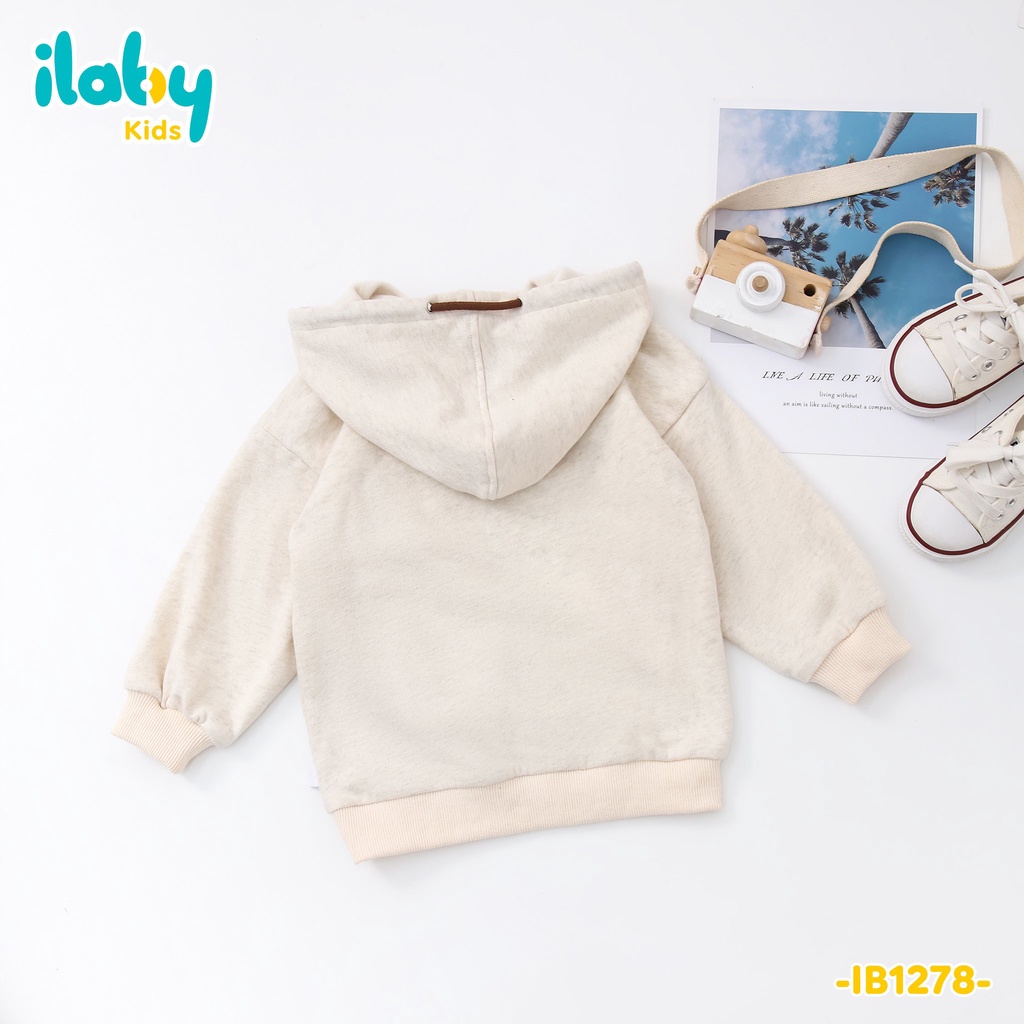 Áo hoodie nỉ bé trai ILABY in hình chất liệu nỉ trần bông mỏng [50IB1278I2DL]