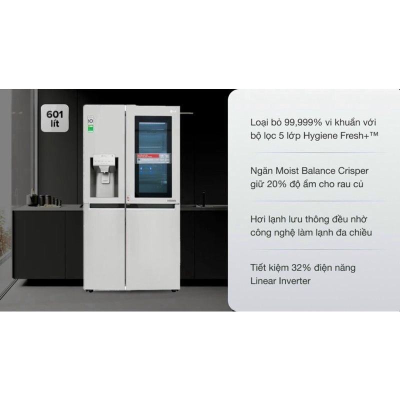 Tủ lạnh LG inverter InstaView Door-in-Door 601 lít GR-X247JS