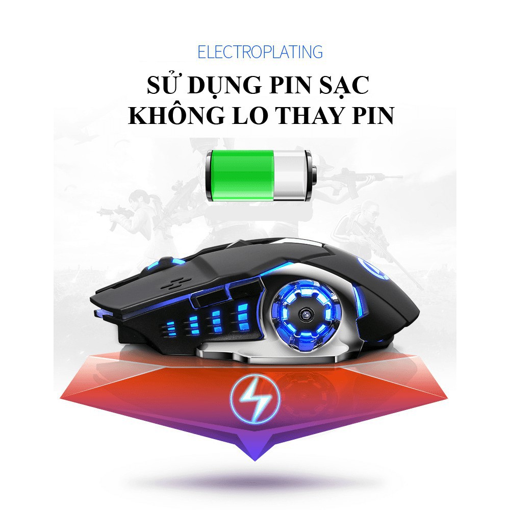 Chuột không dây Latope chuyên game chuột máy tính Gaming Led BLUE A4