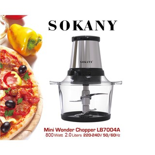 Máy xay sinh tố, hoa quả, máy xay thịt cầm tay mini 800W Sokany 7004A