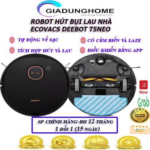 🌈 𝑺𝒊𝒆̂𝒖 𝑷𝒉𝒂̂̉𝒎 🌈 Máy Hút Bụi Lau Nhà Ecovacs Deebot T5 Neo - DX55 , Hàng Chính Hãng , Giá Rẻ