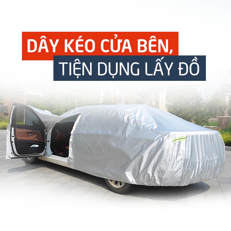 Bạt phủ xe hơi cho xe 4 chỗ đến 7 chỗ theo size, tấm che nắng ,phản quang chống nóng, mưa, xước sơn BPX