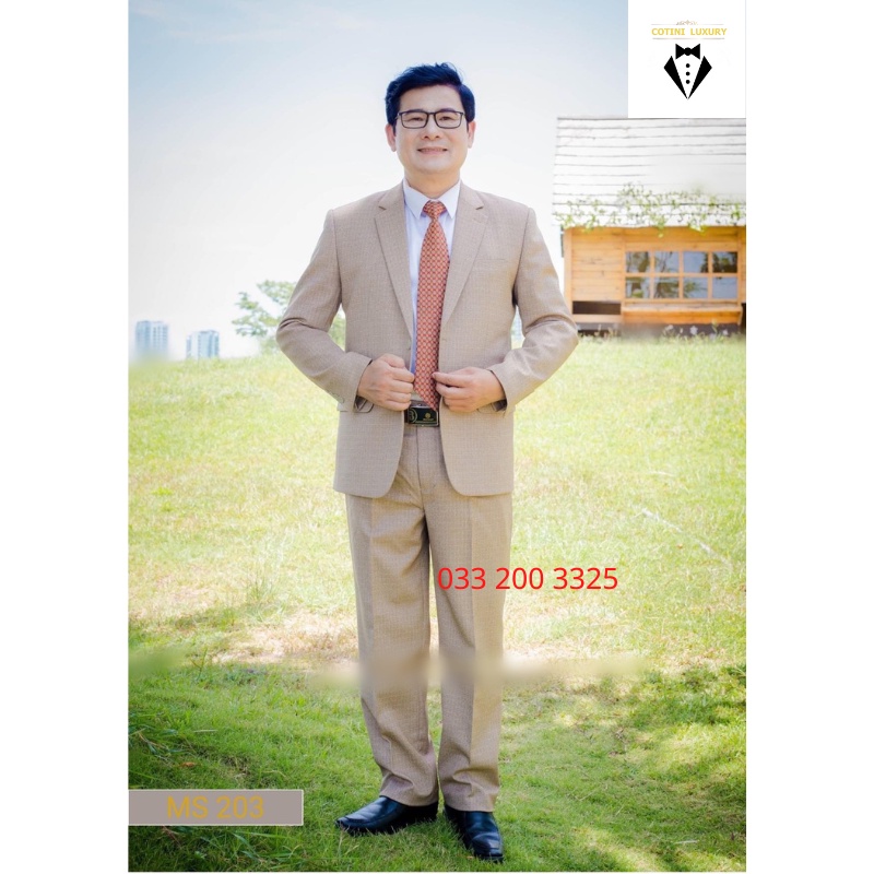 Bộ Vest Trung Niên ,Trung Tuổi Đẹp Chất Liệu Vải Tuýt Si Pha Len Cao Cấp