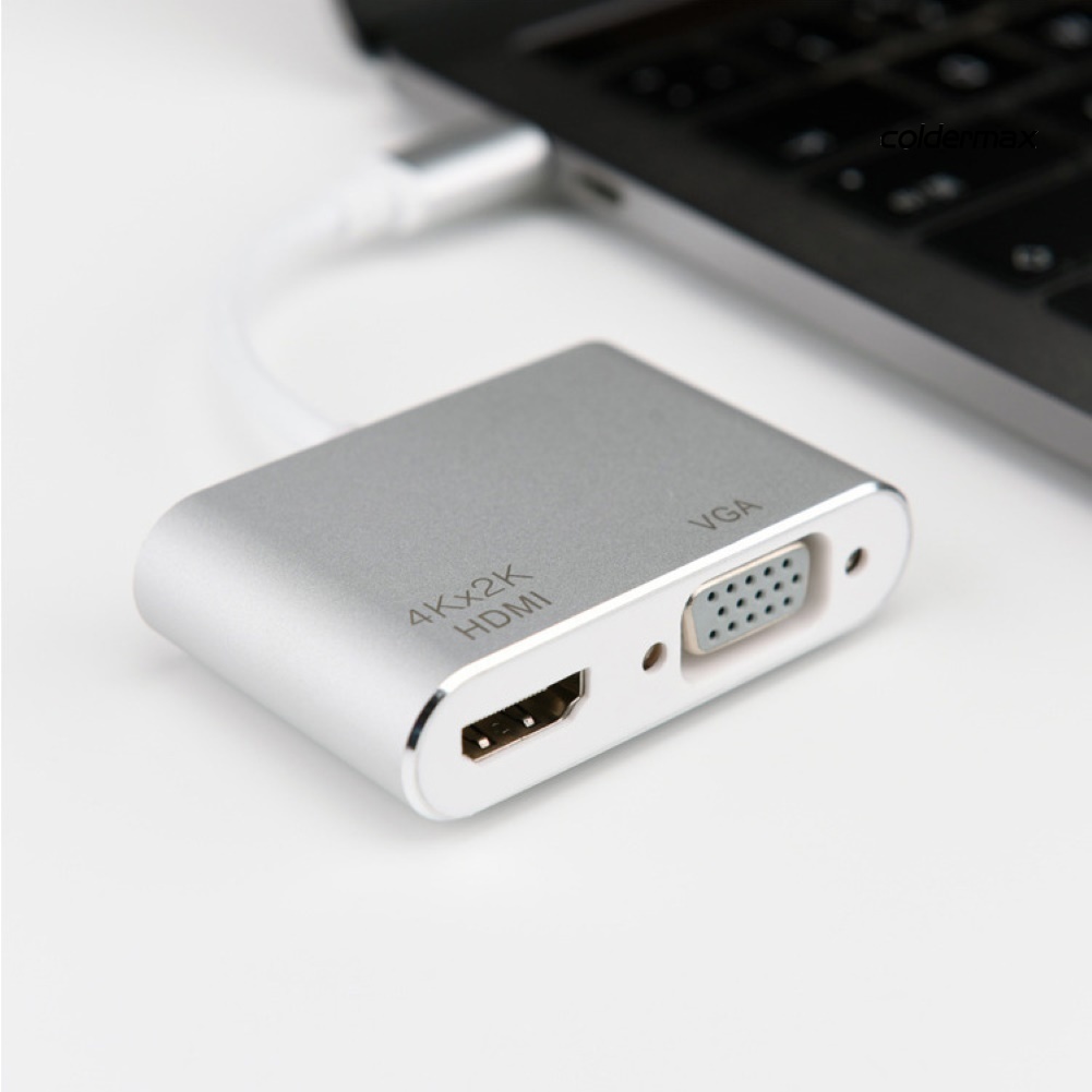 Bộ Chuyển Đổi Usb C Sang Hdmi-Compatible Vga Adapter 4k Hd Type-C Cho Macbook