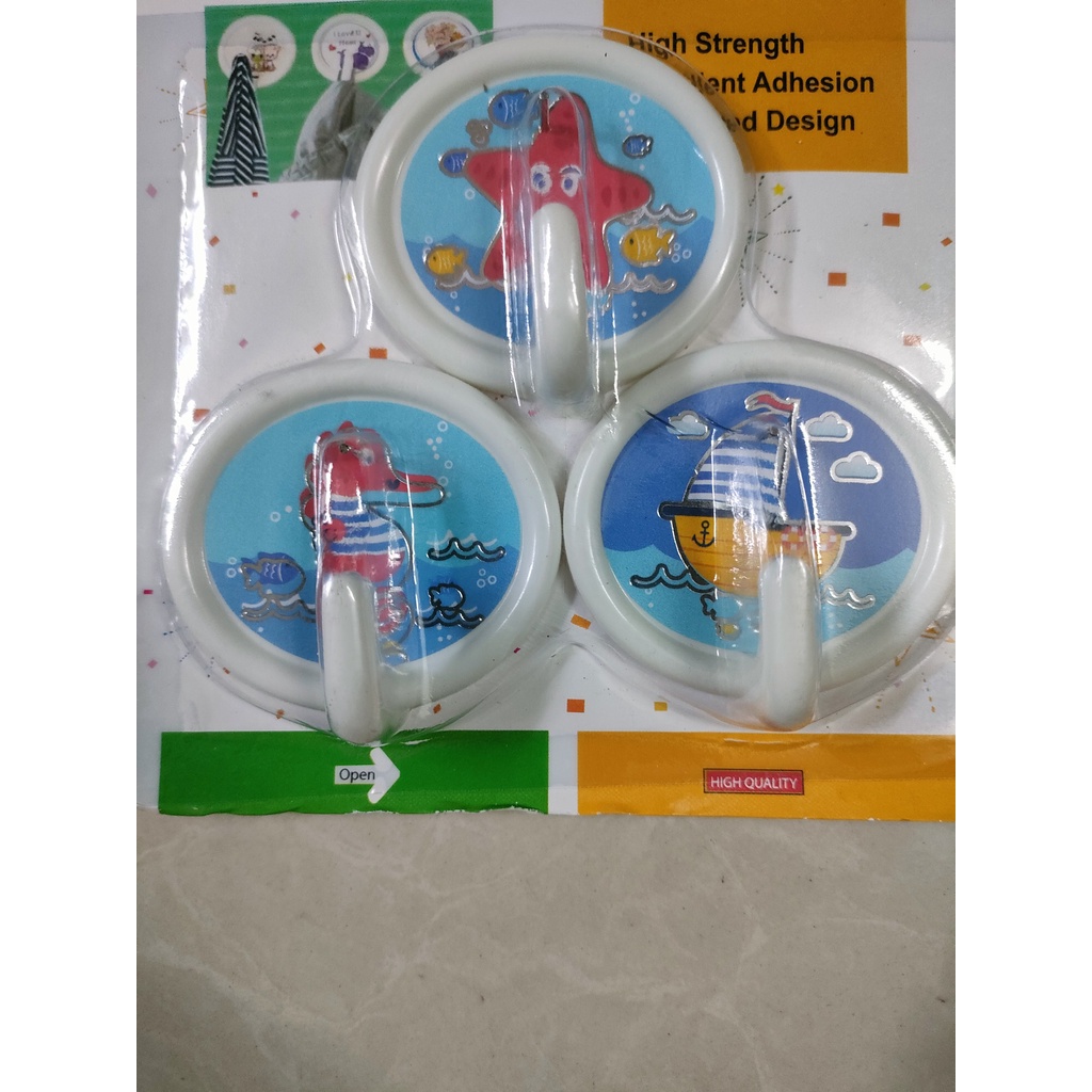 Vĩ 3 móc dán tường đóng đinh