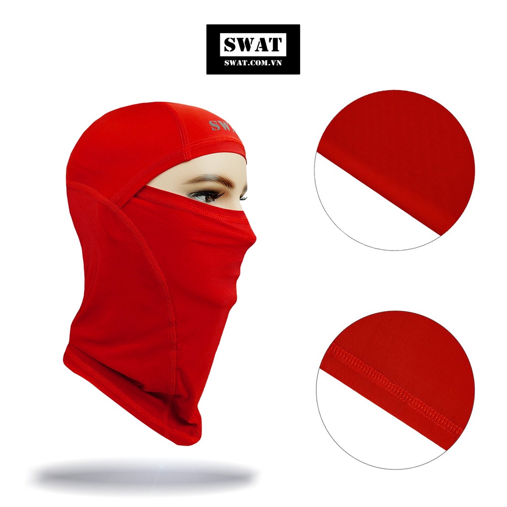 Khăn trùm đầu chống nắng, chống gió SWAT 3 IN 1 màu đỏ cao cấp tiện lợi