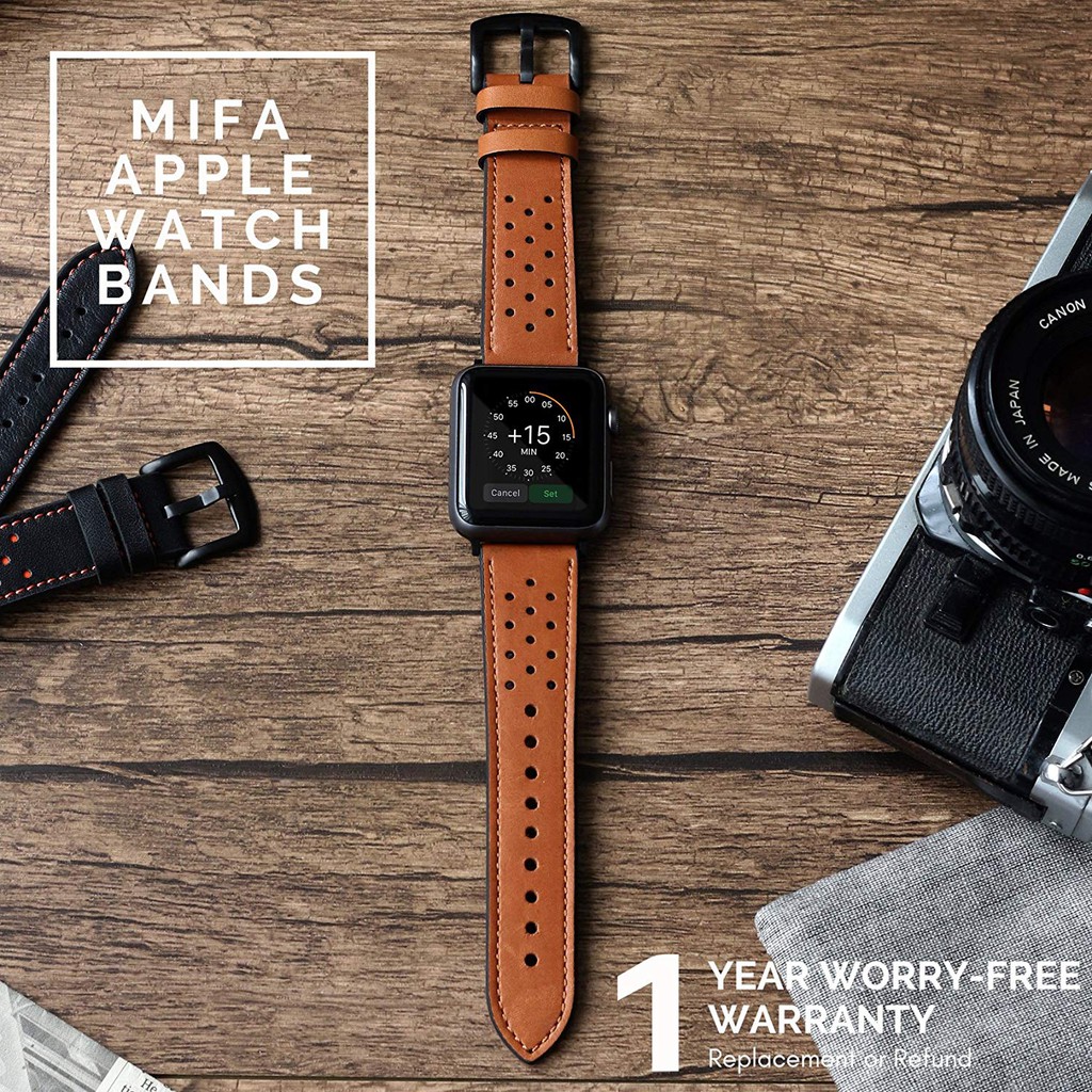 Đây đeo bằng da thích hợp cho đồng hồ thông minh Apple Series 6 / Se / 5 / 4 / 3 / 2 / 1 Iwatch 38mm 40mm 42mm 44mm