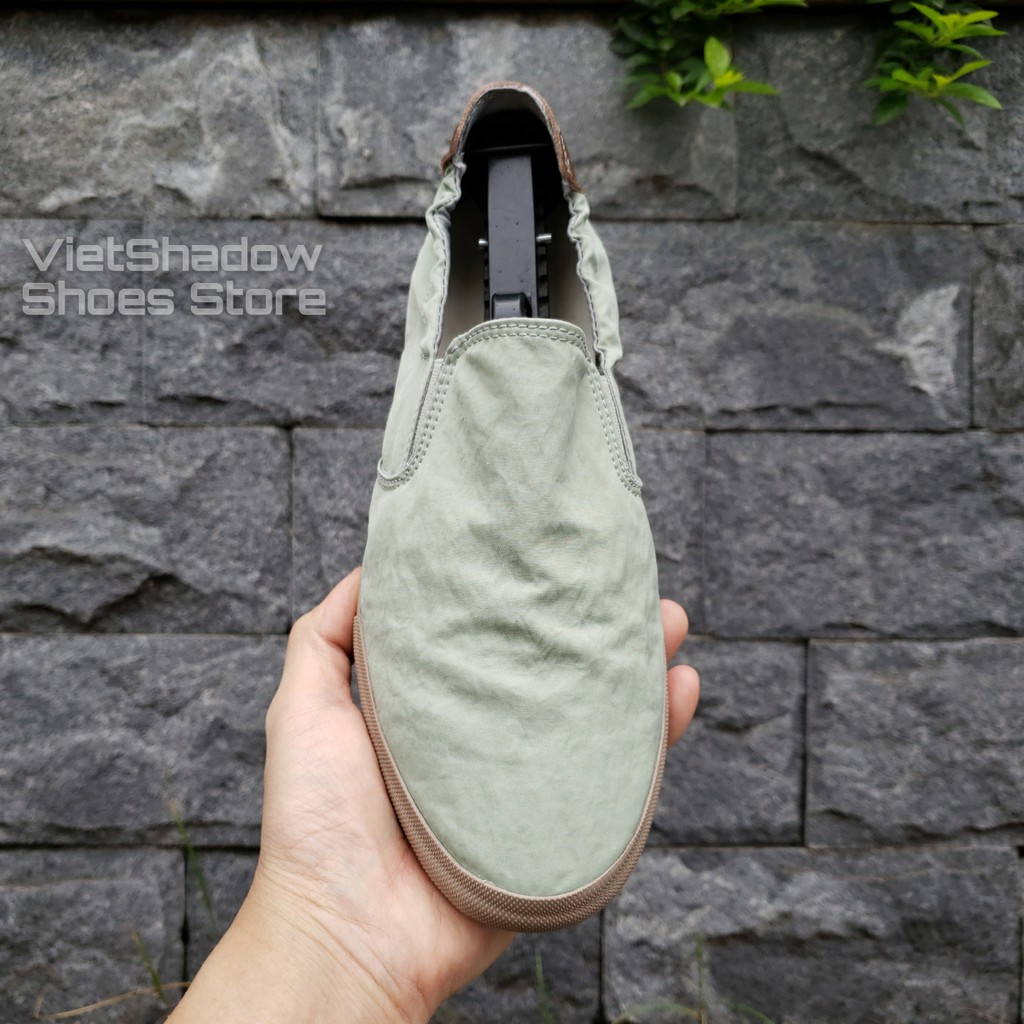Slip on nam - Giày lười vải nam cao cấp BAODA - Vải polyester chống thấm 3 màu đen, khaki, xanh nhạt - Mã 20043