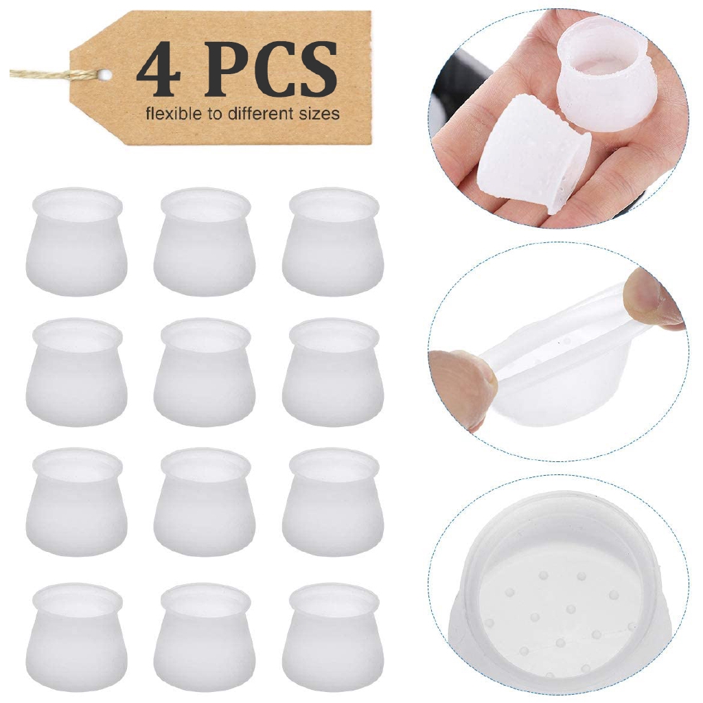 4 Miếng Bọc Chân Bàn Ghế Bằng Silicon Chống Trượt
