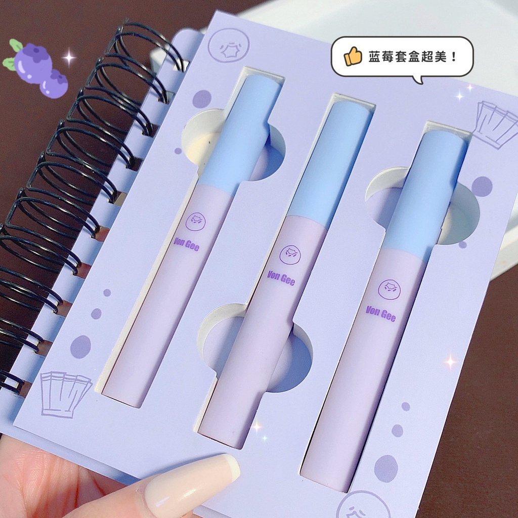 Bộ 3 Son Kem Lì Mịn Như Nhung Thiết Kế Hình Notebook Dễ Thương