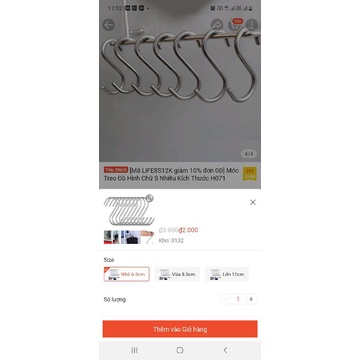 Móc chữ S bằng INOX