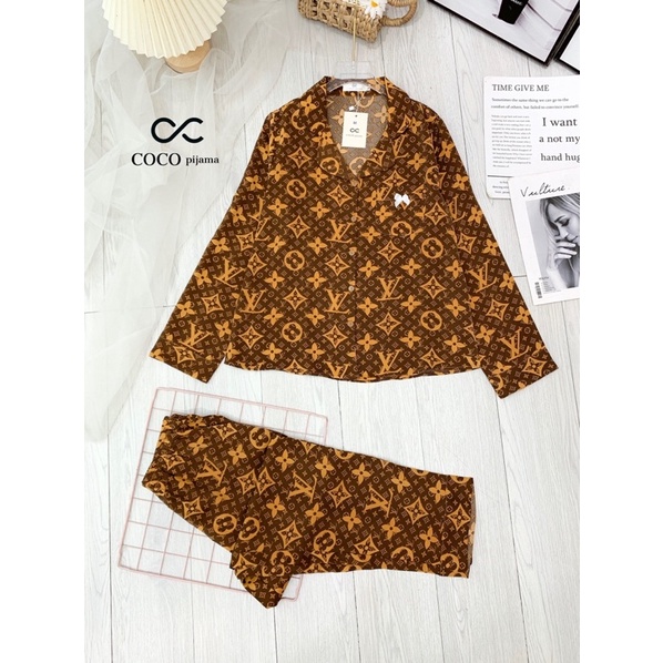 Bộ pijama Lụa COCO Hàng Thiết Kế Cao Cấp Mặc Nhà