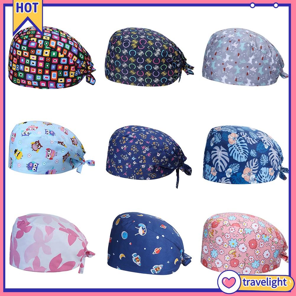 (Hàng Mới Về) Mũ Trùm Đầu Cotton Thấm Hút Mồ Hôi Họa Tiết Hoa Lá / Gấu Dễ Thương Cho Nam Và Nữ